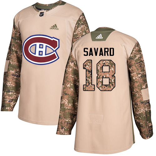 Adidas Canadiens #18 Serge Savard Camo Authentic Veterans Day Stitched NHL Jersey